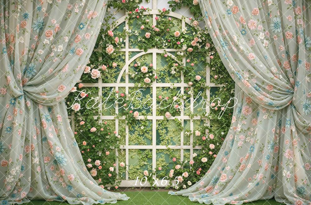 Kate Spring Trellis Curtains Greenery Backdrop Designed by Mini MakeBelieve - Image 4