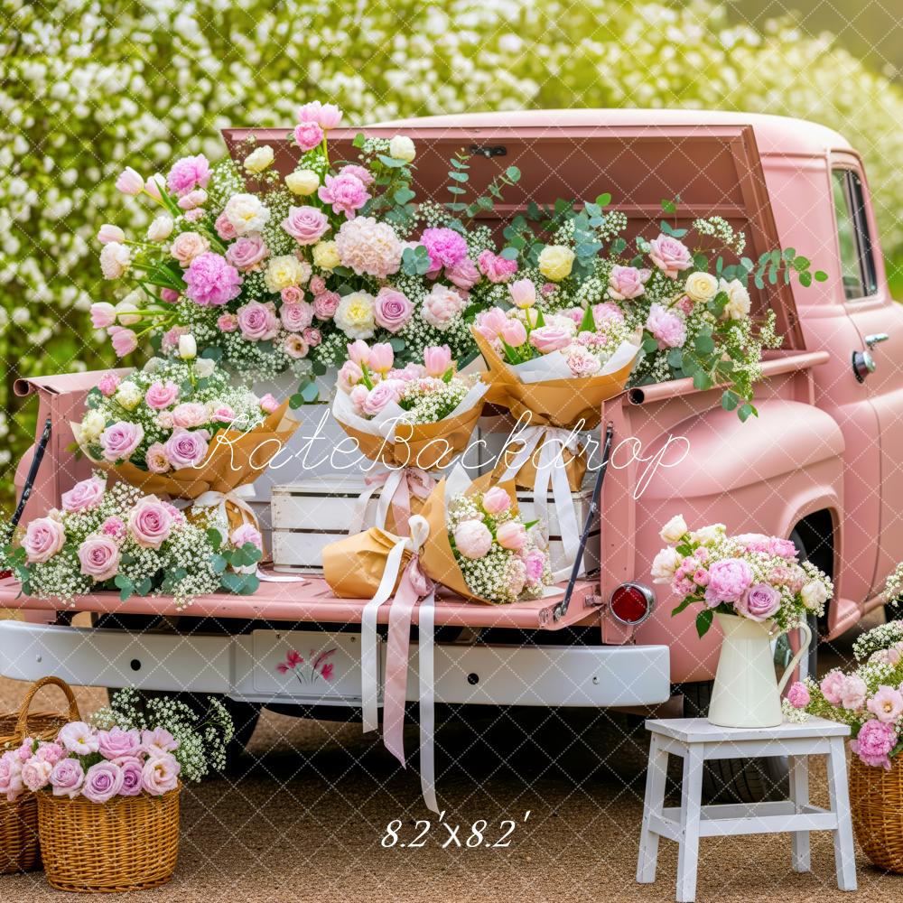 Kate Spring Truck Floral Baskets Pink Backdrop Designed by Patty Robert - Image 5