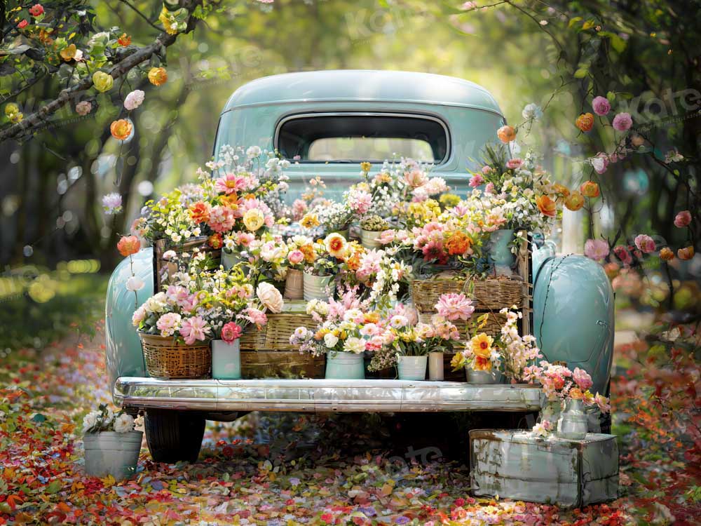 Kate Spring Truck Flower Romantic Backdrop Designed by Emetselch - Image 3