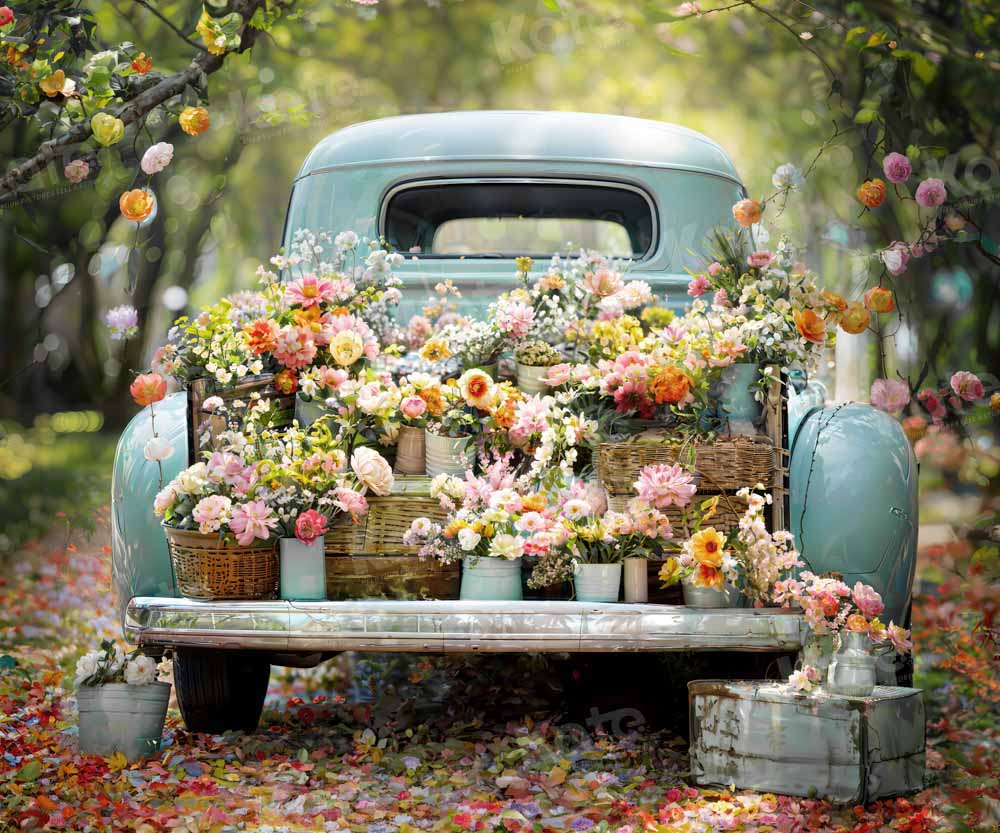 Kate Spring Truck Flower Romantic Backdrop Designed by Emetselch - Image 4