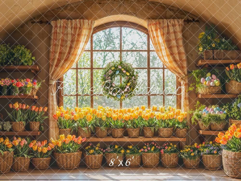 Kate Spring Tulip Easter Window Backdrop Designed by Emetselch - Image 3