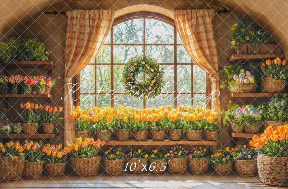 Kate Spring Tulip Easter Window Backdrop Designed by Emetselch - Image 4