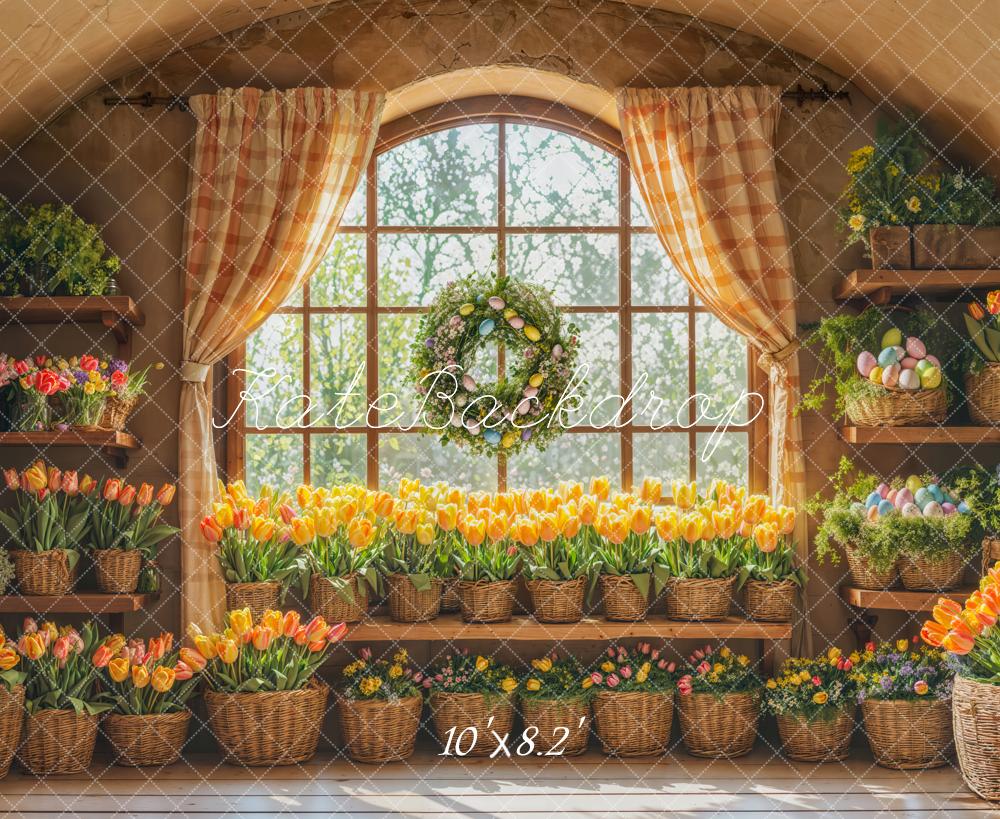 Kate Spring Tulip Easter Window Backdrop Designed by Emetselch - Image 5