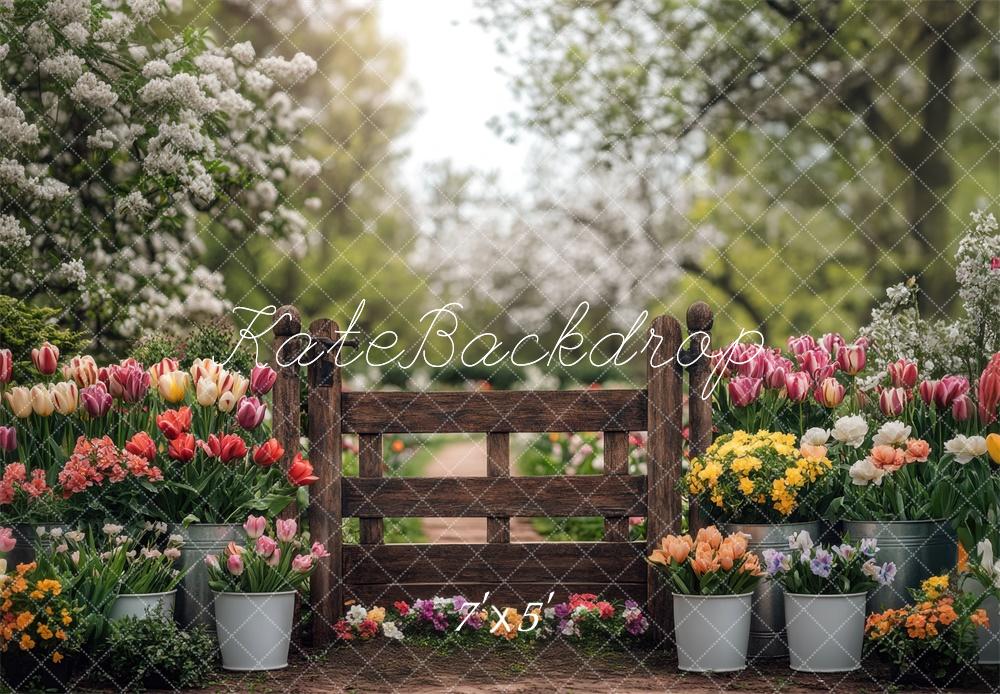 Kate Spring Tulips Garden Backdrop Designed by Mini MakeBelieve - Image 2