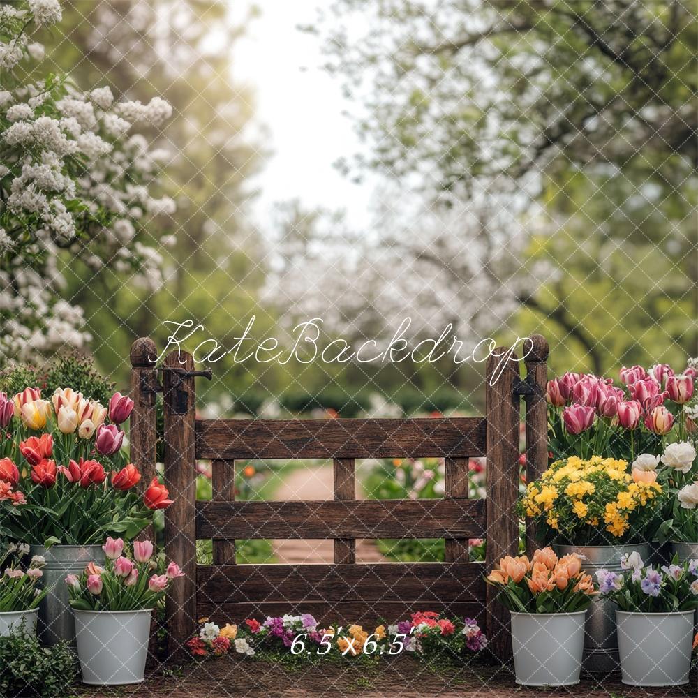Kate Spring Tulips Garden Backdrop Designed by Mini MakeBelieve - Image 3