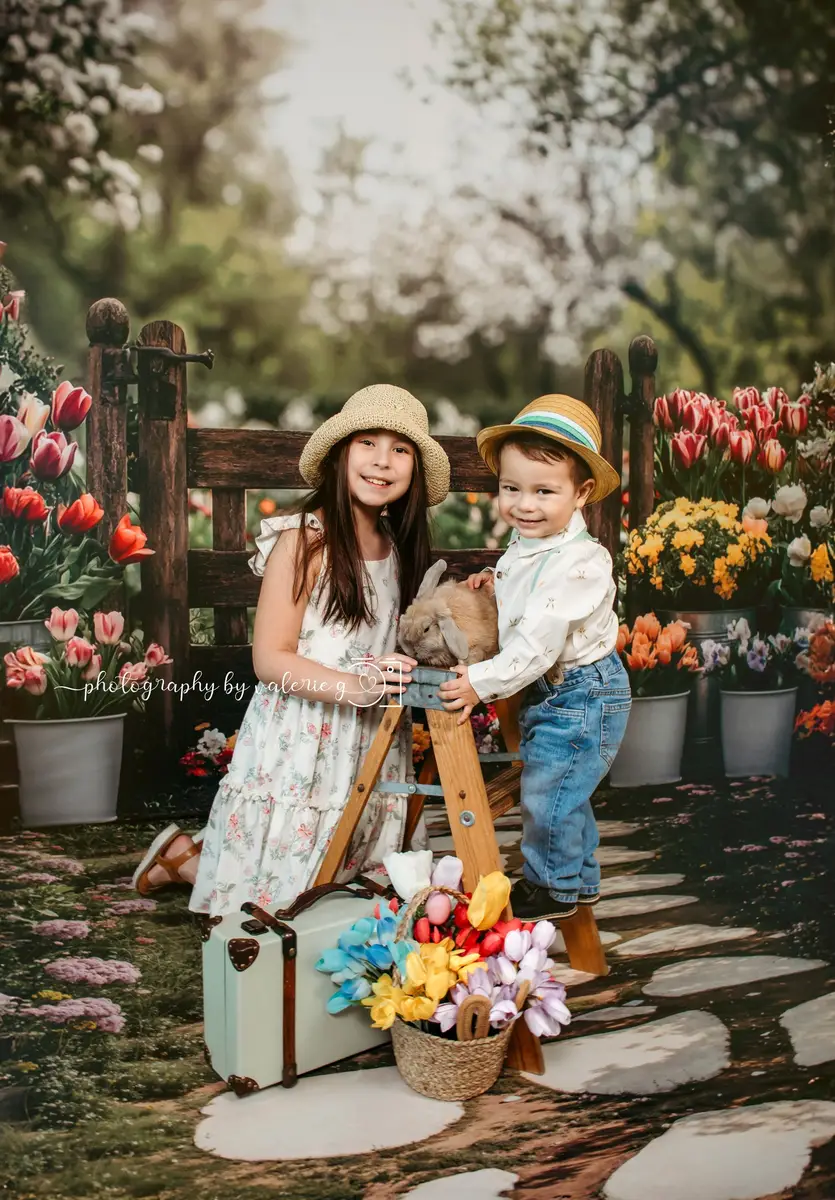 Kate Spring Tulips Garden Backdrop Designed by Mini MakeBelieve - Image 5