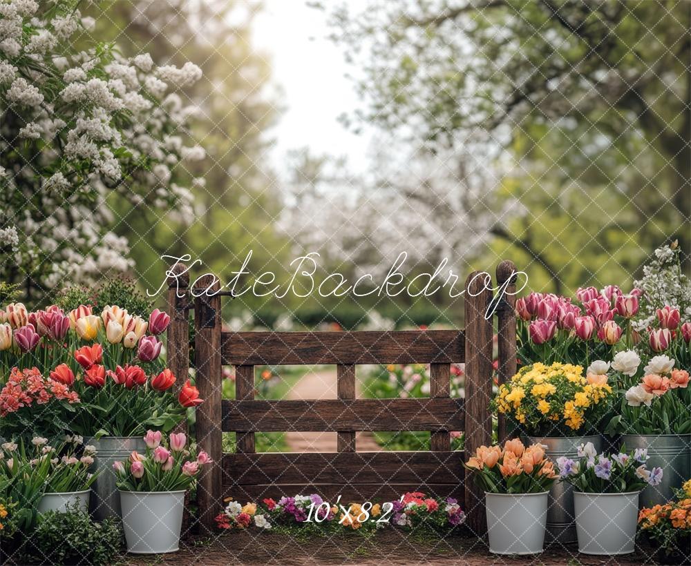 Kate Spring Tulips Garden Backdrop Designed by Mini MakeBelieve - Image 6