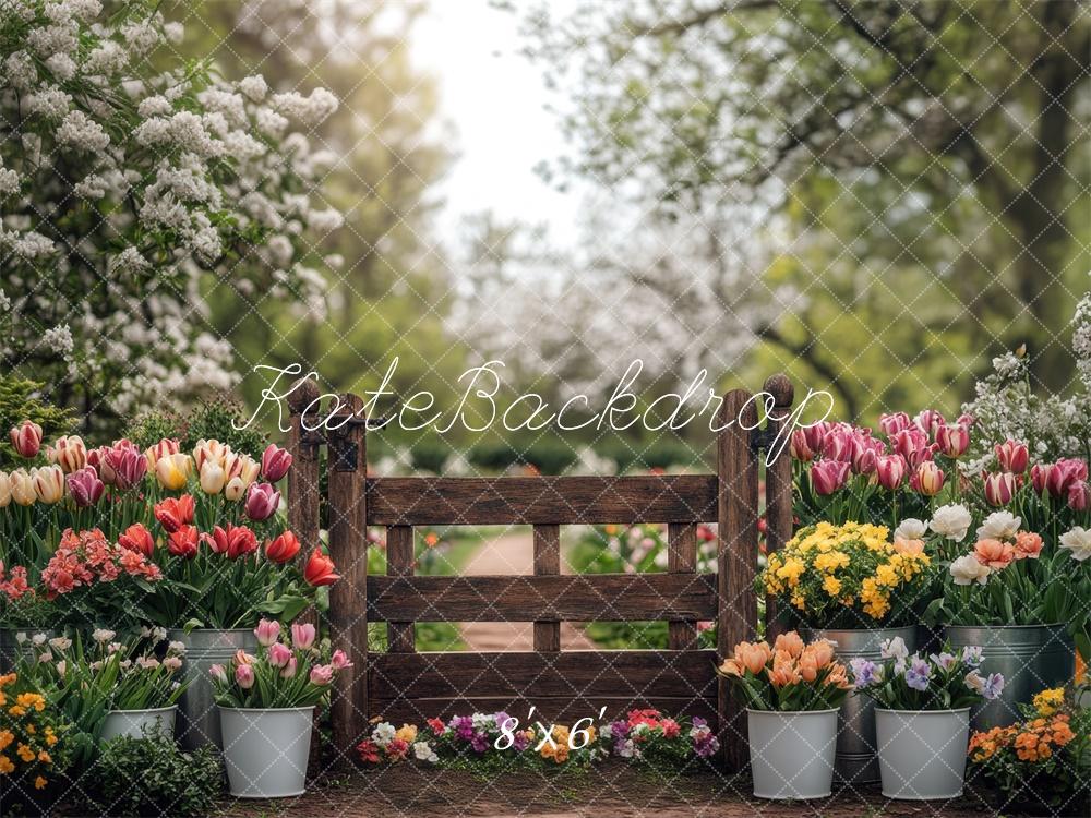 Kate Spring Tulips Garden Backdrop Designed by Mini MakeBelieve - Image 7