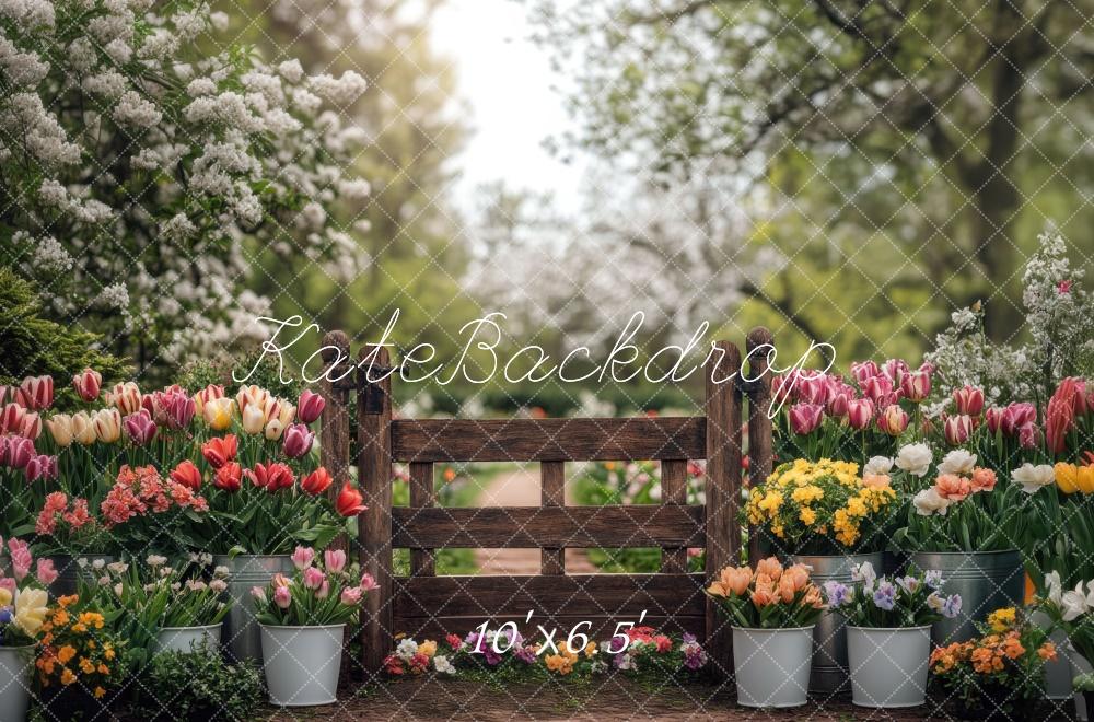 Kate Spring Tulips Garden Backdrop Designed by Mini MakeBelieve - Image 8