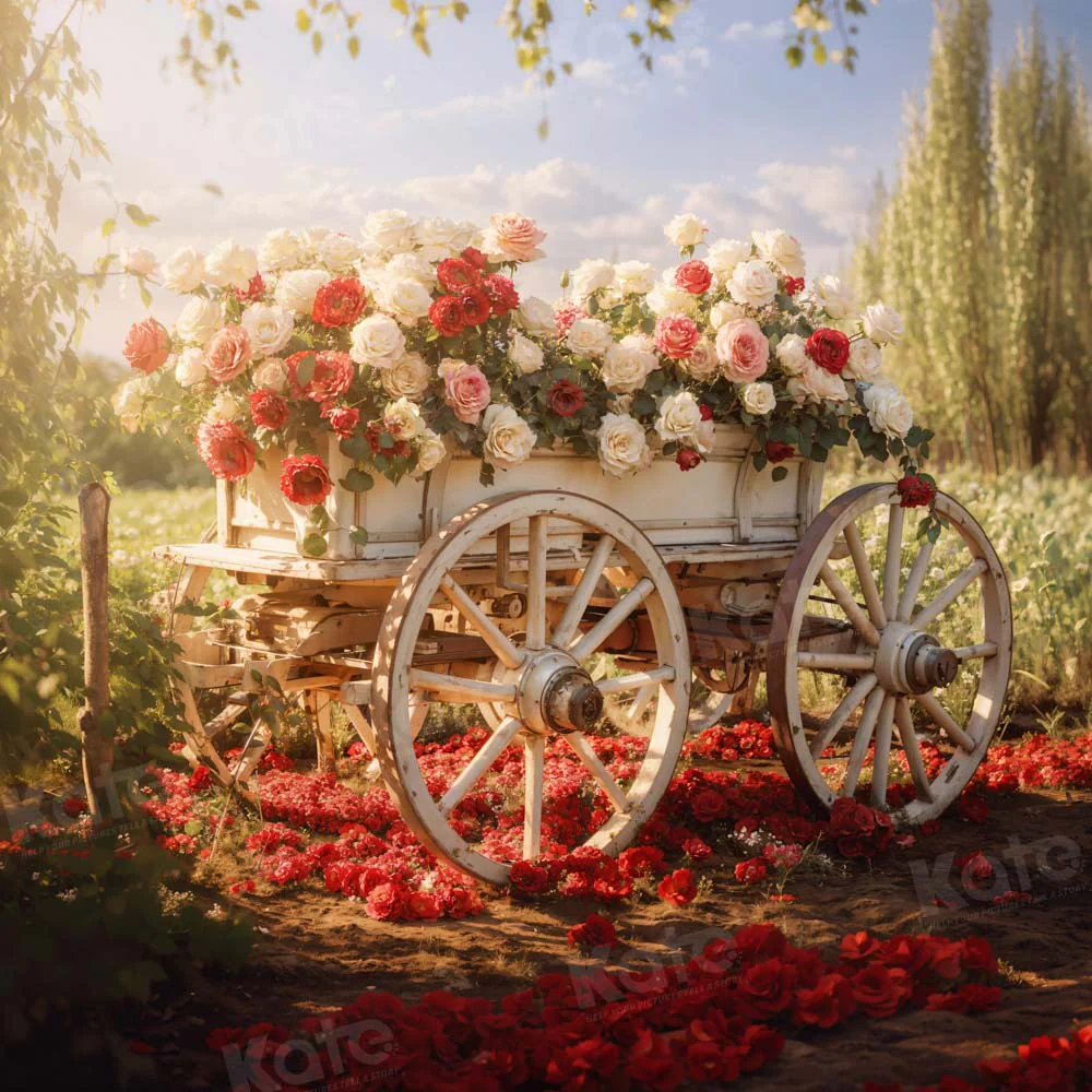 Kate Spring Valentine's Day Floral Cart Backdrop Designed by Emetselch - Image 2