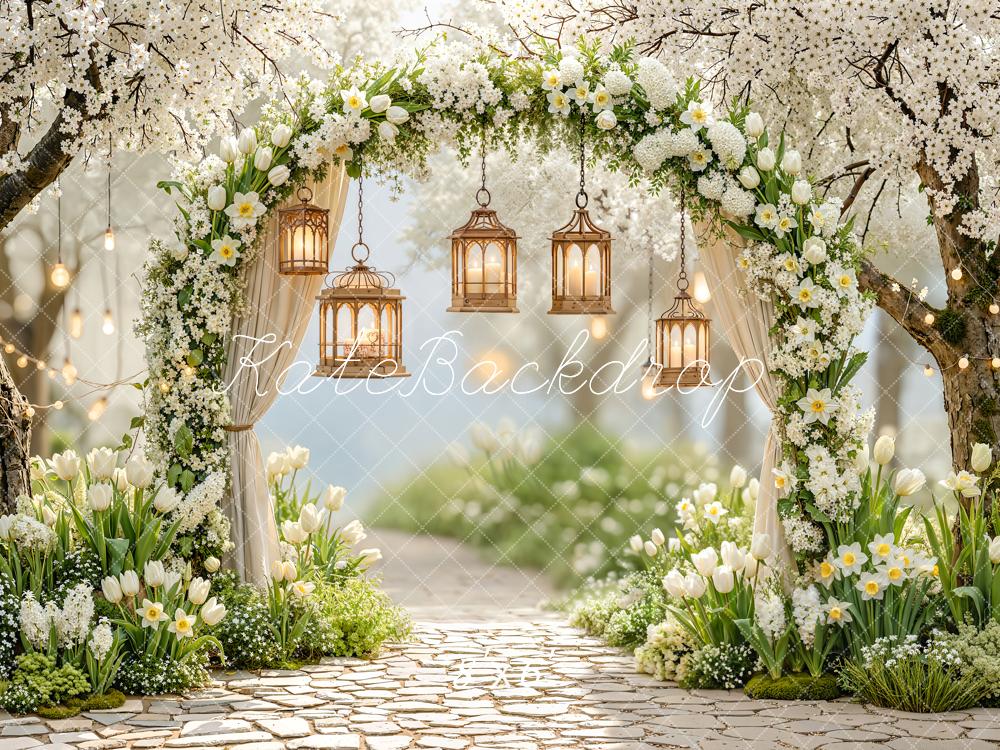 Kate Spring/Wedding Floral Arch Cobblestone Path Backdrop Designed by Emstselch - Image 4