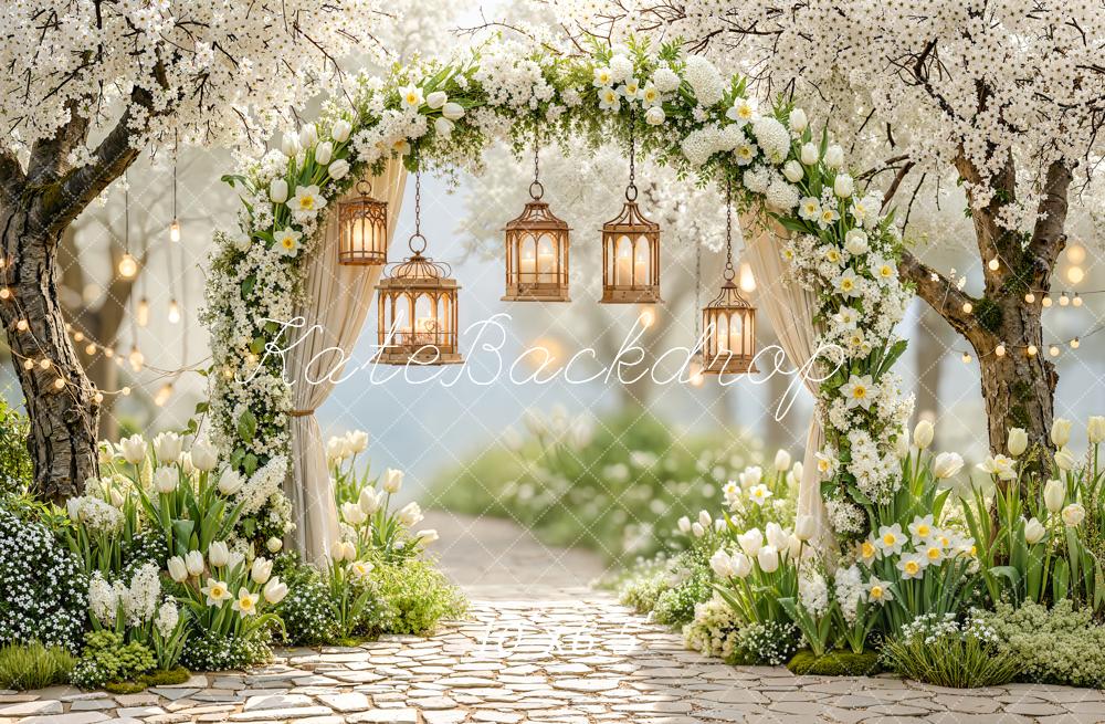Kate Spring/Wedding Floral Arch Cobblestone Path Backdrop Designed by Emstselch - Image 5