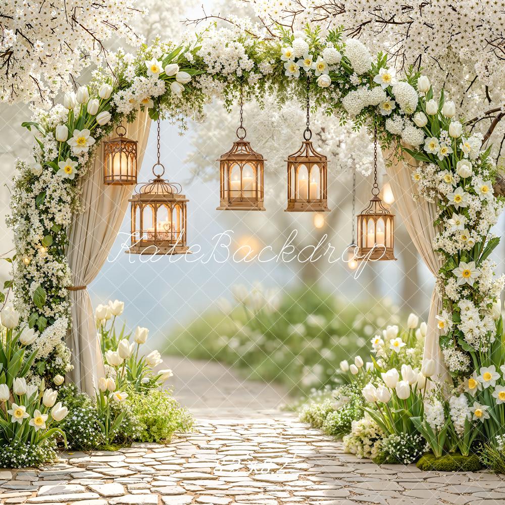 Kate Spring/Wedding Floral Arch Cobblestone Path Backdrop Designed by Emstselch - Image 6