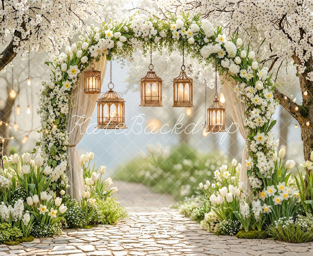 Kate Spring/Wedding Floral Arch Cobblestone Path Backdrop Designed by Emstselch - Image 7