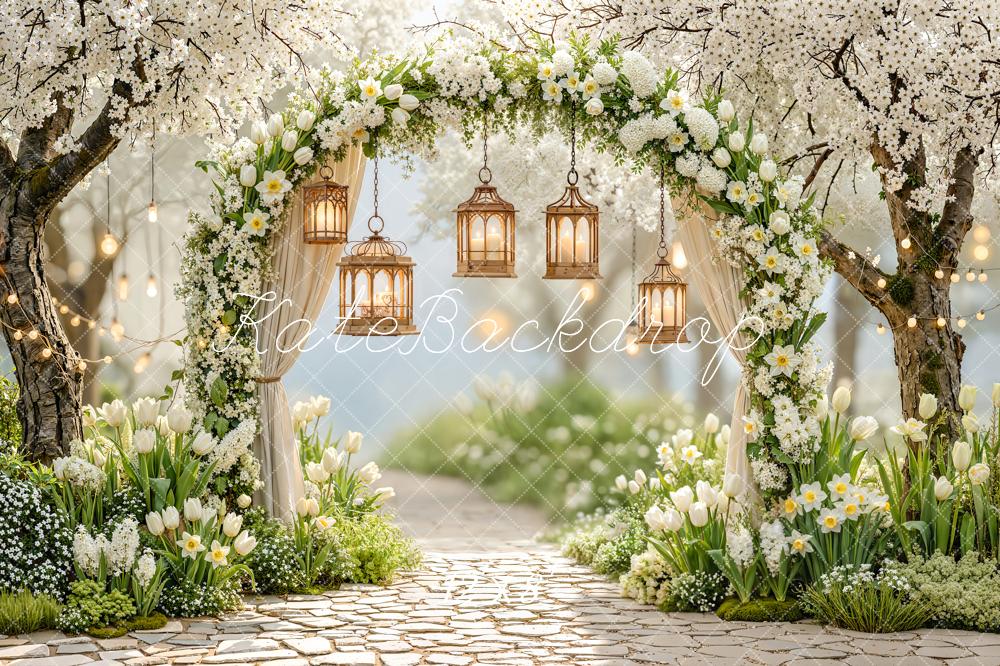 Kate Spring/Wedding Floral Arch Cobblestone Path Backdrop Designed by Emstselch - Image 9
