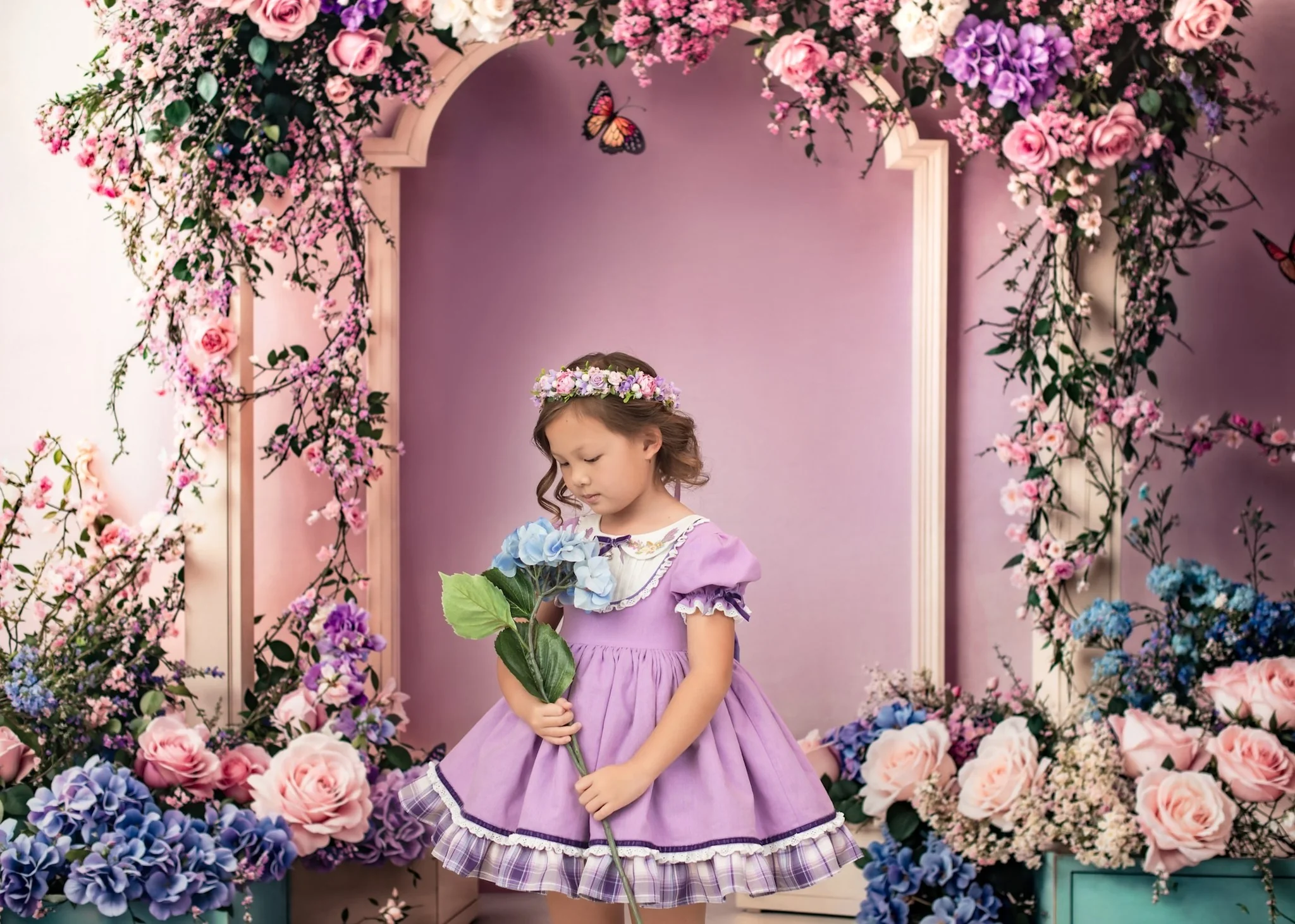 Kate Spring Wedding Floral Arch Light Purple Backdrop Designed by Emetselch - Image 3