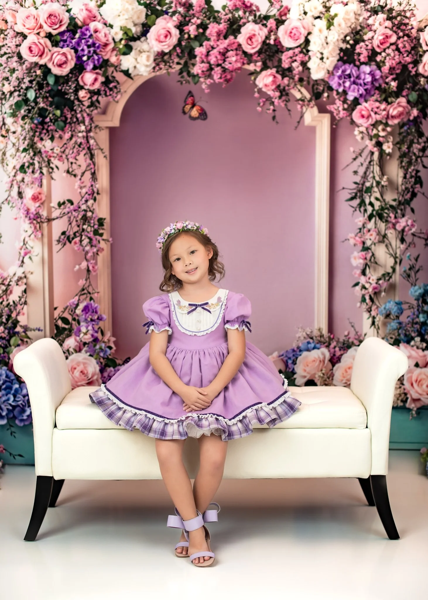 Kate Spring Wedding Floral Arch Light Purple Backdrop Designed by Emetselch - Image 4