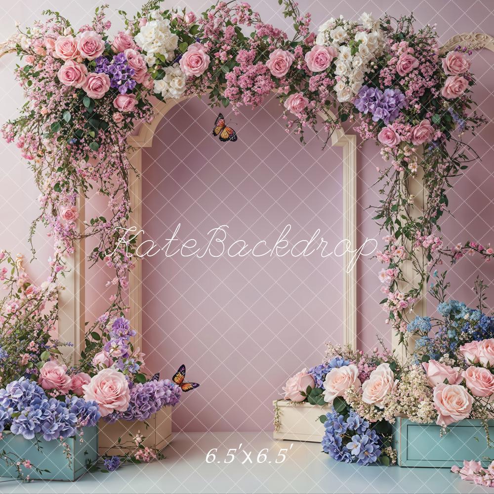 Kate Spring Wedding Floral Arch Light Purple Backdrop Designed by Emetselch - Image 5