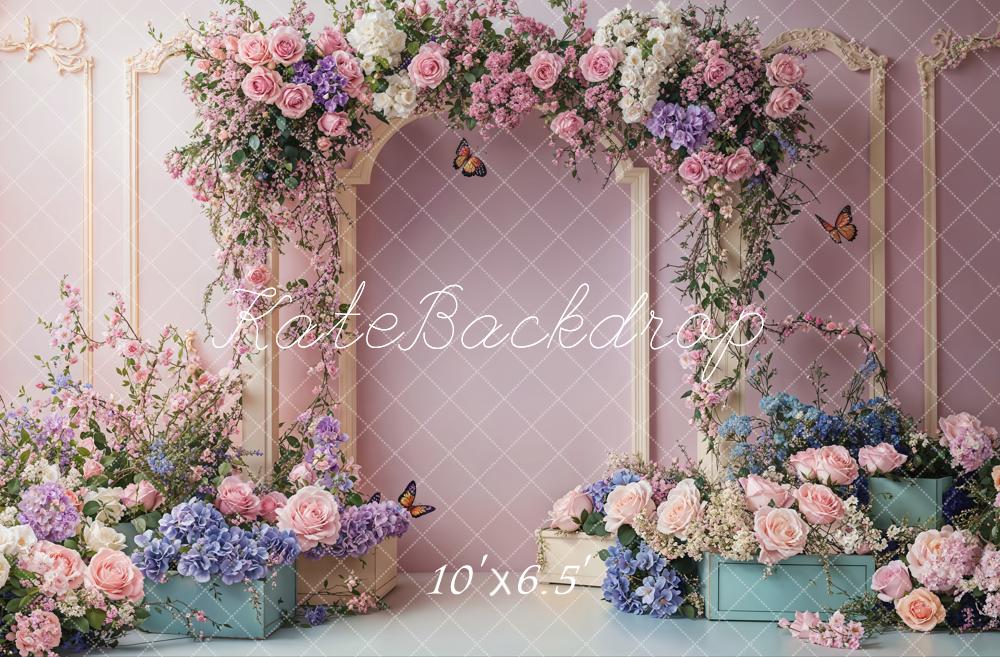 Kate Spring Wedding Floral Arch Light Purple Backdrop Designed by Emetselch - Image 7
