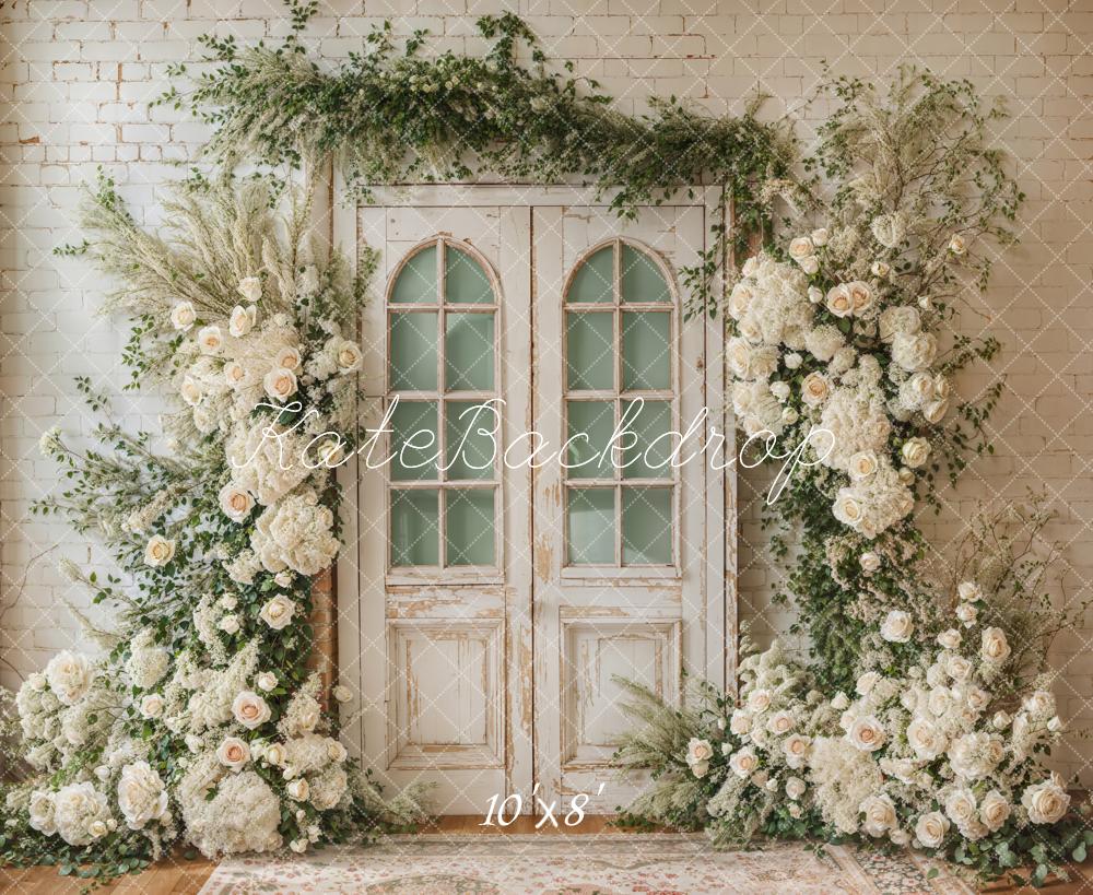 Kate Spring Wedding Floral Door Fleece Backdrop Designed by Emetselch - Image 3