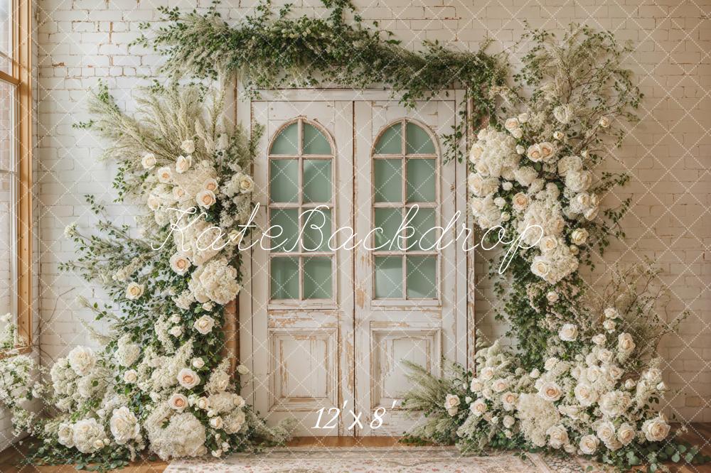 Kate Spring Wedding Floral Door Fleece Backdrop Designed by Emetselch - Image 4