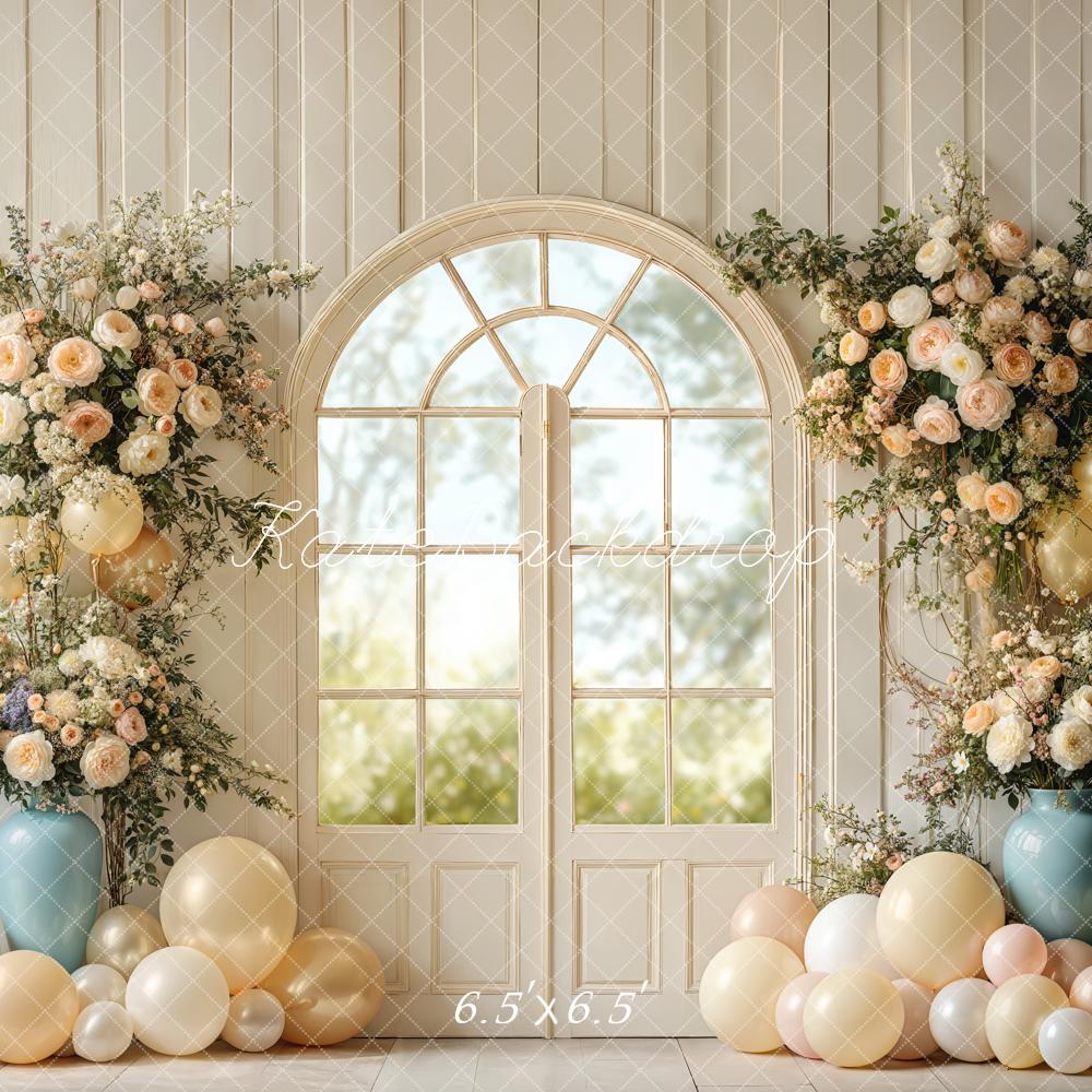 Kate Spring Wedding Floral Window Balloons Backdrop Designed by Emetselch - Image 2
