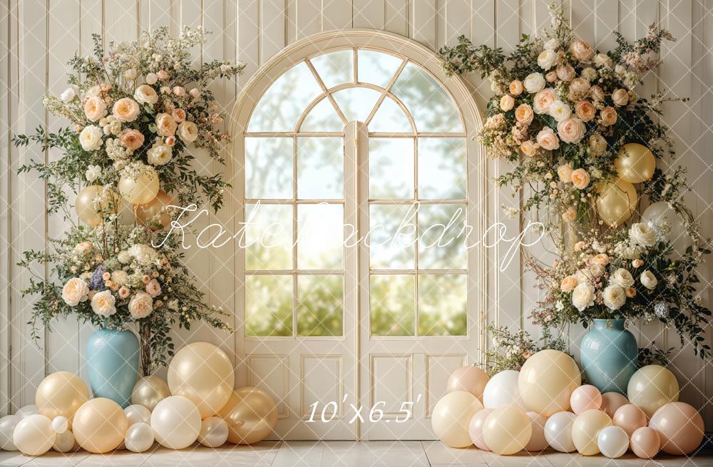 Kate Spring Wedding Floral Window Balloons Backdrop Designed by Emetselch - Image 4