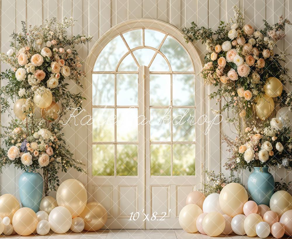 Kate Spring Wedding Floral Window Balloons Backdrop Designed by Emetselch - Image 5
