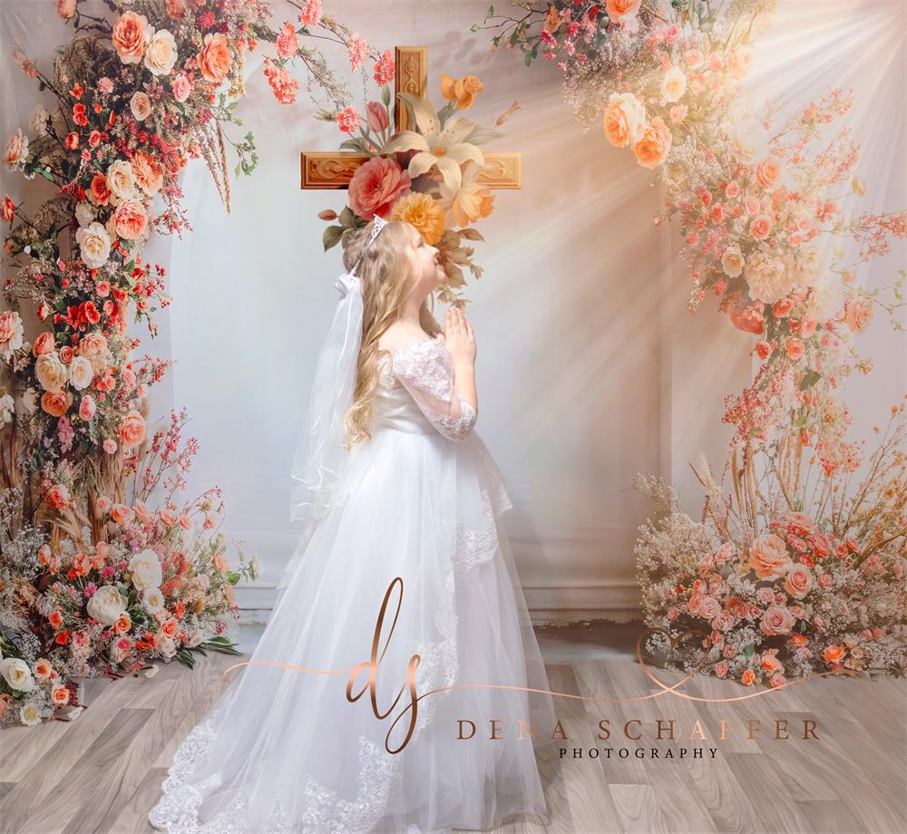 Kate Spring Wedding Flowers White Arch Backdrop Designed by Emetselch - Image 3
