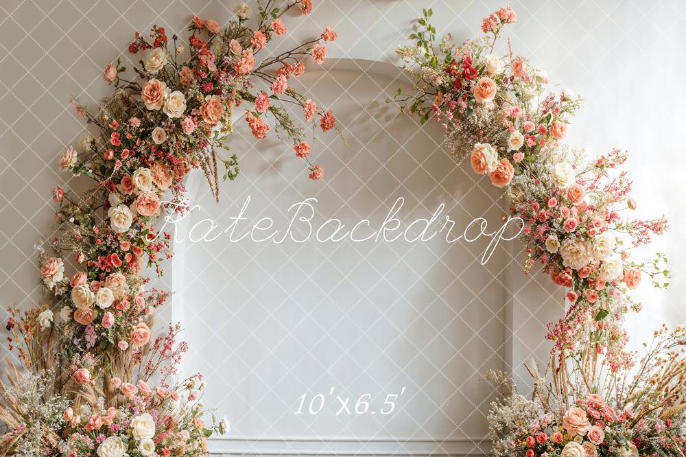 Kate Spring Wedding Flowers White Arch Backdrop Designed by Emetselch - Image 6