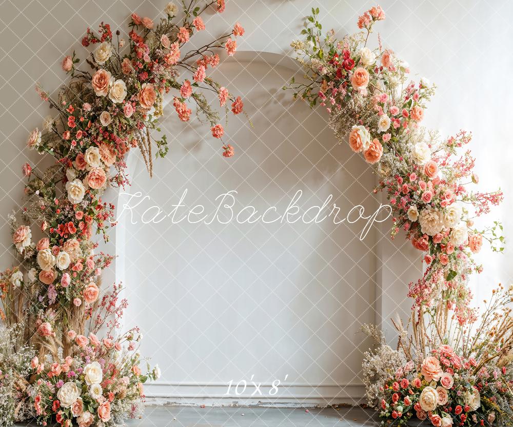 Kate Spring Wedding Flowers White Arch Backdrop Designed by Emetselch - Image 7