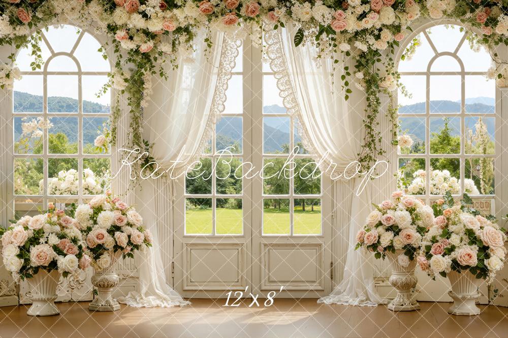 Kate Spring Wedding Garland Arch Windows Backdrop Designed by Emstselch - Image 8