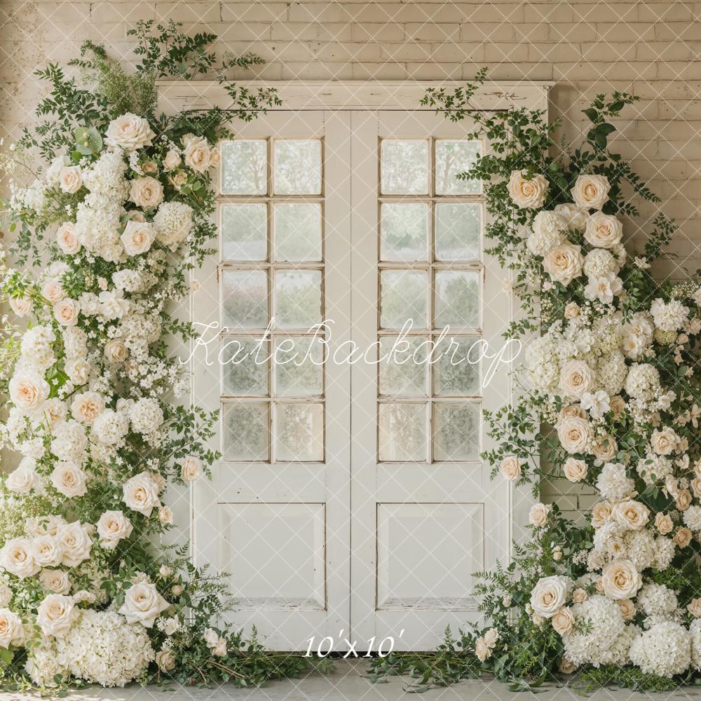 Kate Spring White Roses Arch Windows Backdrop Designed by Emetselch - Image 8