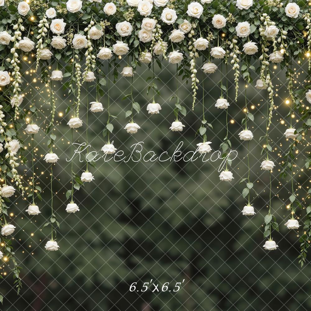 Kate Spring White Roses Greenery Backdrop Designed by Mini MakeBelieve - Image 2