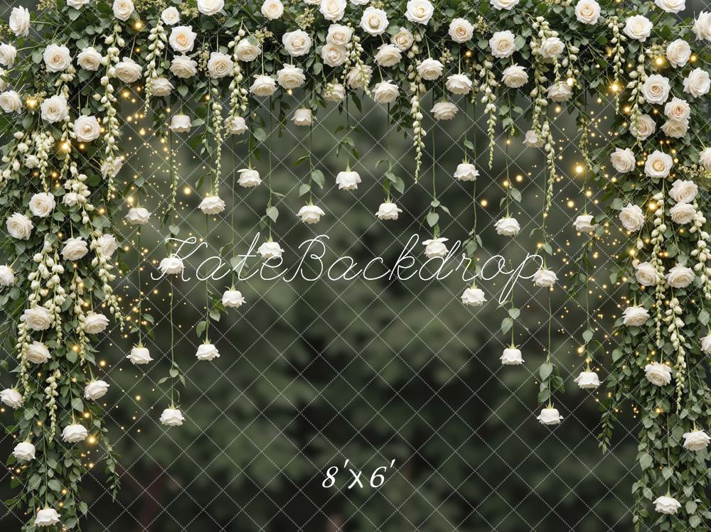 Kate Spring White Roses Greenery Backdrop Designed by Mini MakeBelieve - Image 3