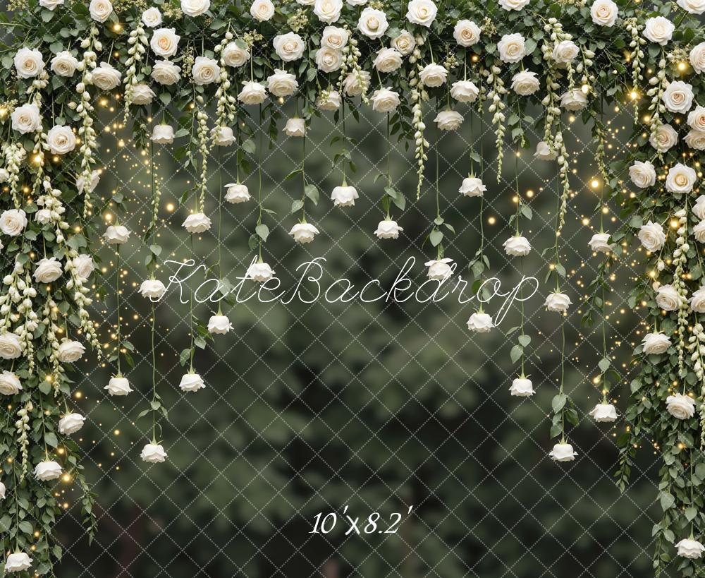 Kate Spring White Roses Greenery Backdrop Designed by Mini MakeBelieve - Image 6