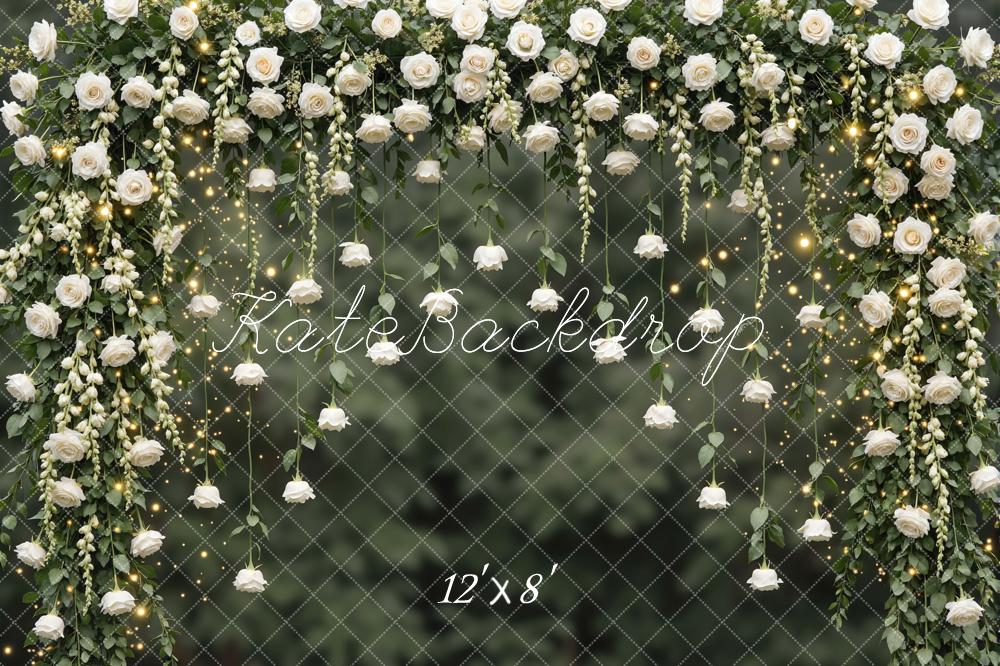 Kate Spring White Roses Greenery Backdrop Designed by Mini MakeBelieve - Image 8