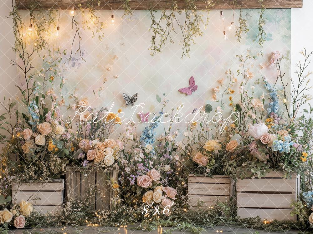 Kate Spring Wildflowers Floral Garden Butterfly Backdrop Designed by Ashley Paul - Image 3