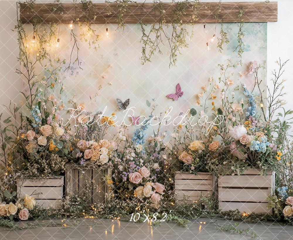 Kate Spring Wildflowers Floral Garden Butterfly Backdrop Designed by Ashley Paul - Image 5