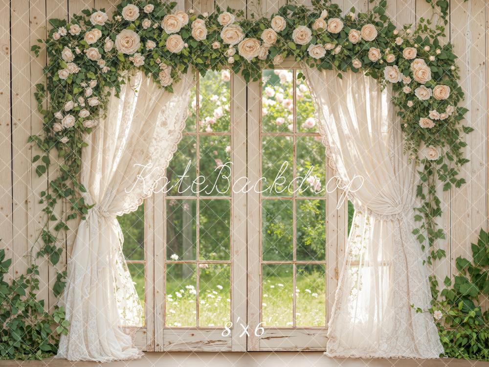 Kate Spring Window Garland Cream Curtain Backdrop Designed by Emstselch - Image 3