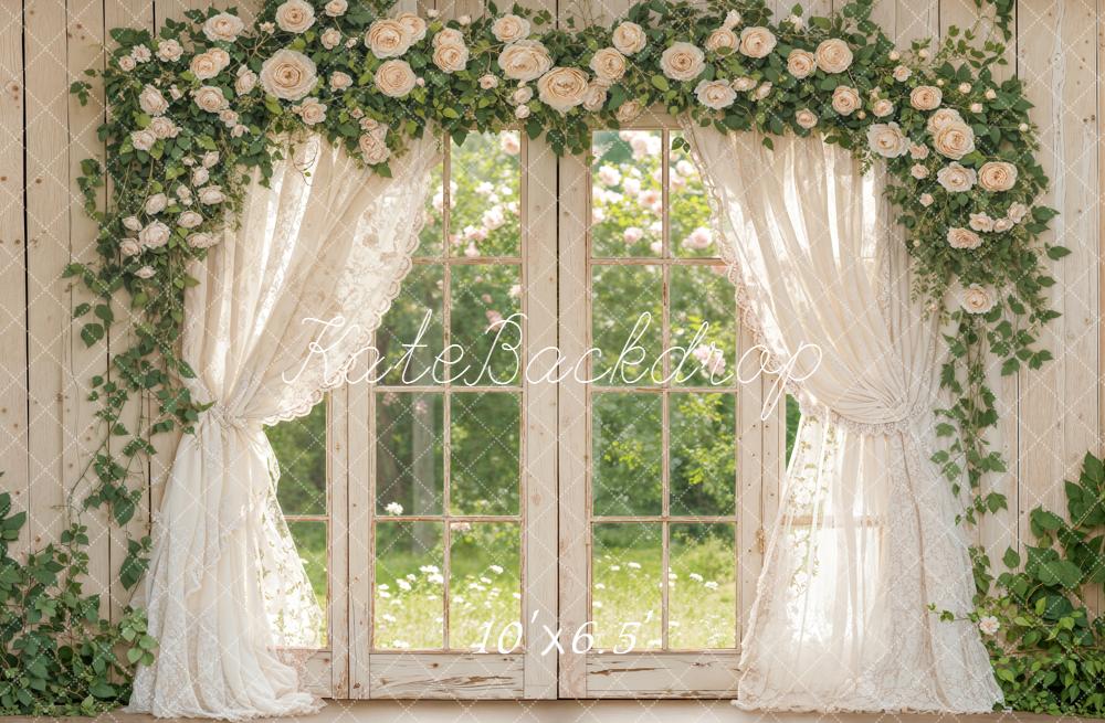 Kate Spring Window Garland Cream Curtain Backdrop Designed by Emstselch - Image 4