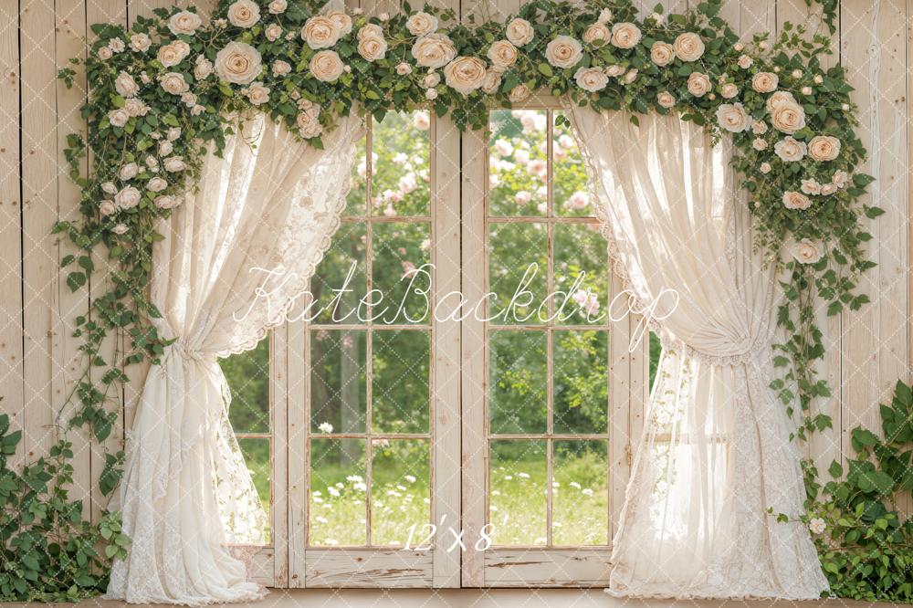 Kate Spring Window Garland Cream Curtain Backdrop Designed by Emstselch - Image 8