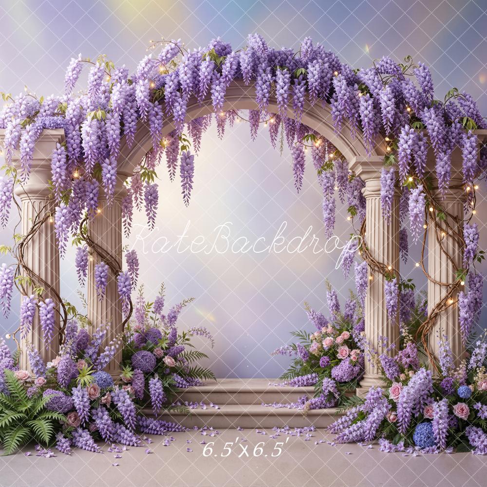 Kate Spring Wisteria Arch Columns Pastel Backdrop Designed by Emetselch - Image 2