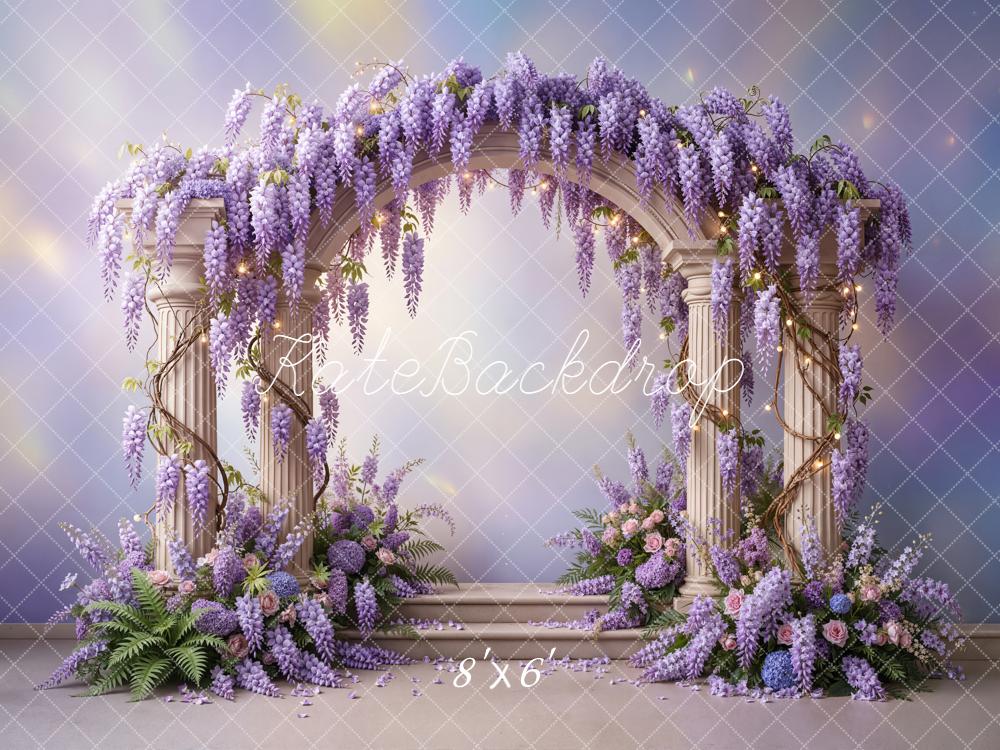 Kate Spring Wisteria Arch Columns Pastel Backdrop Designed by Emetselch - Image 3