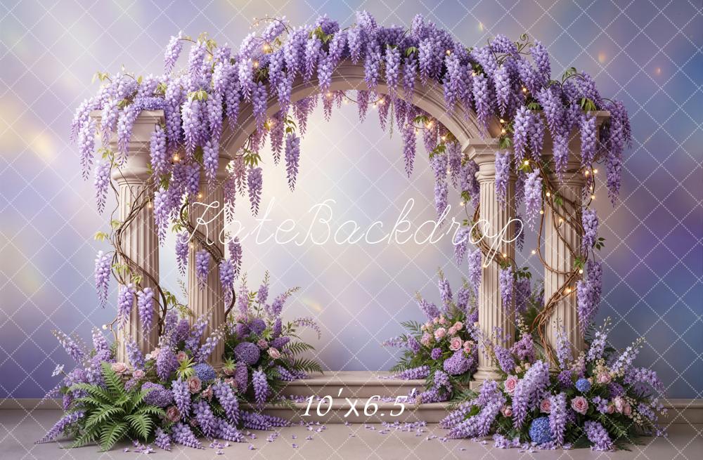 Kate Spring Wisteria Arch Columns Pastel Backdrop Designed by Emetselch - Image 4