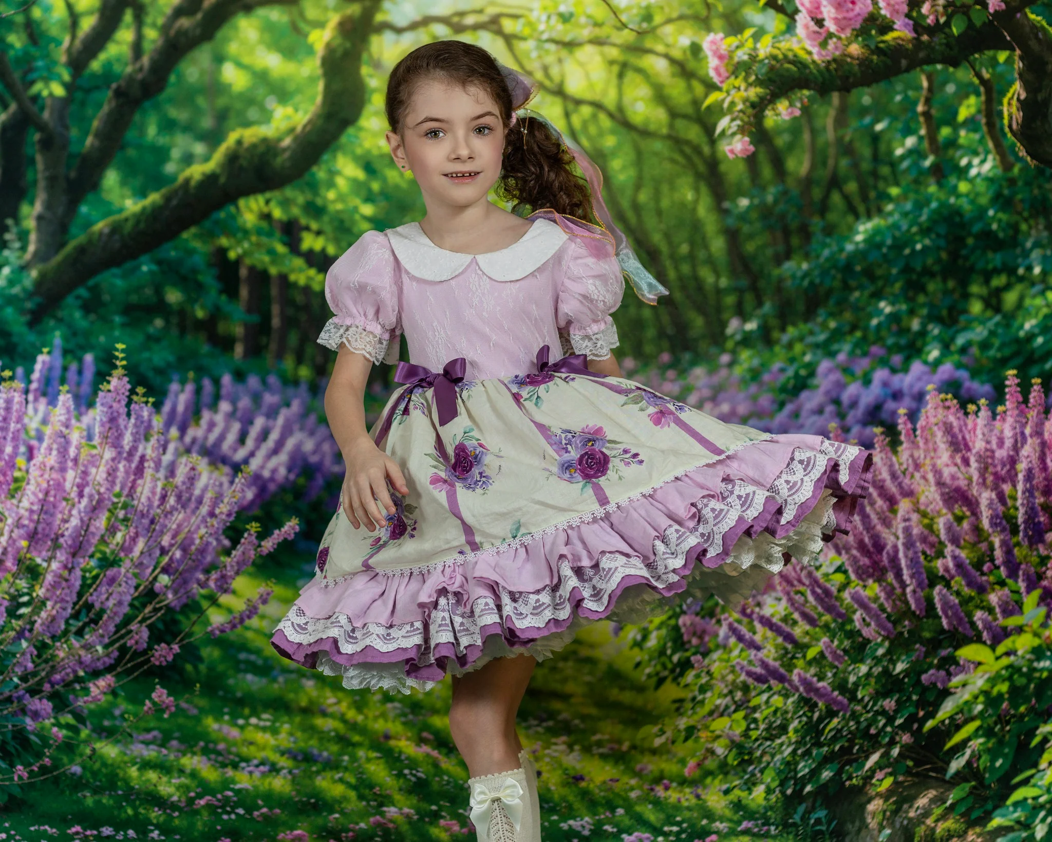 Kate Spring Wisteria Forest Path Backdrop for Photography - Image 3
