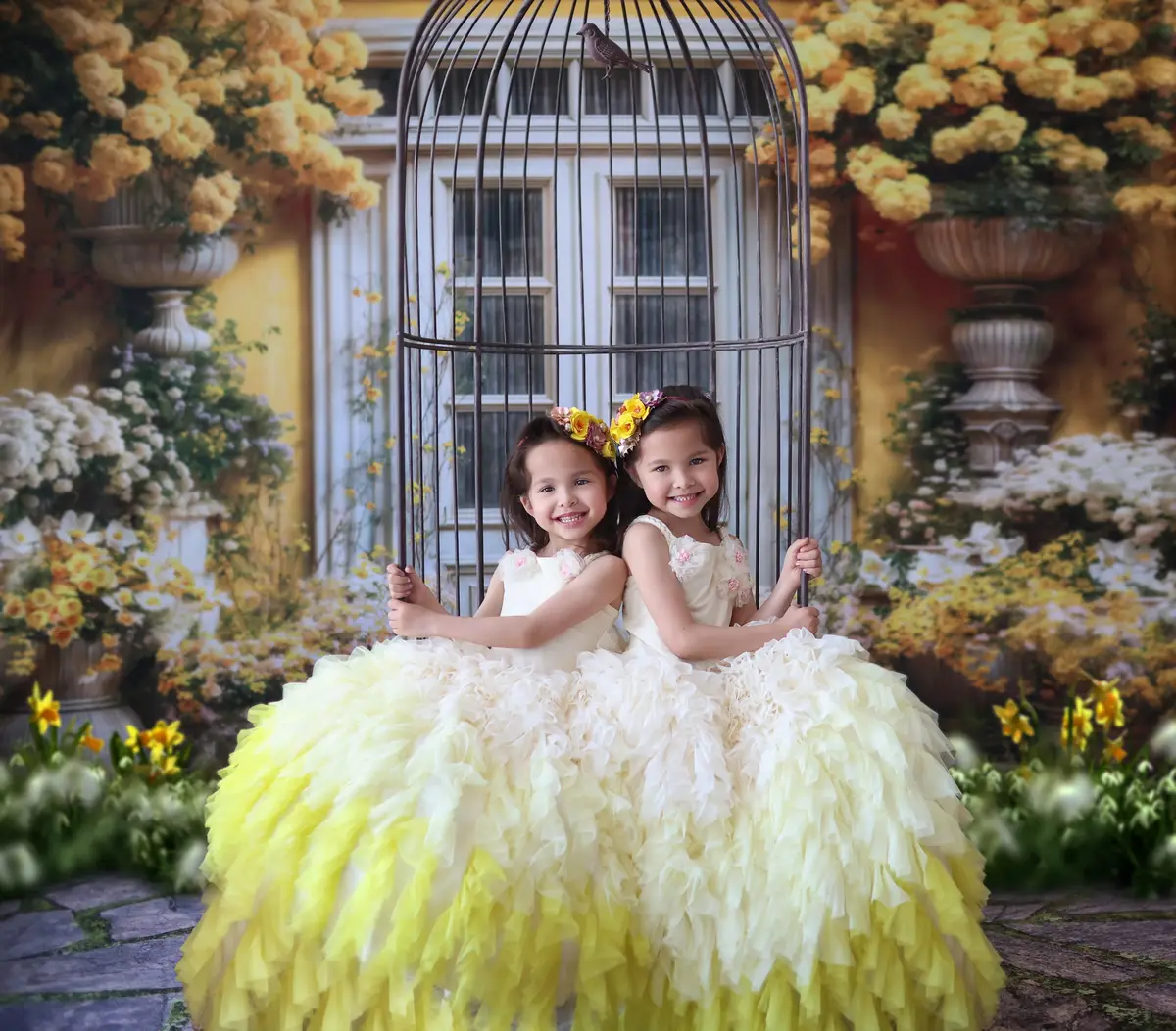 Kate Spring Yellow Flowers Door Backdrop Designed by Emetselch - Image 3