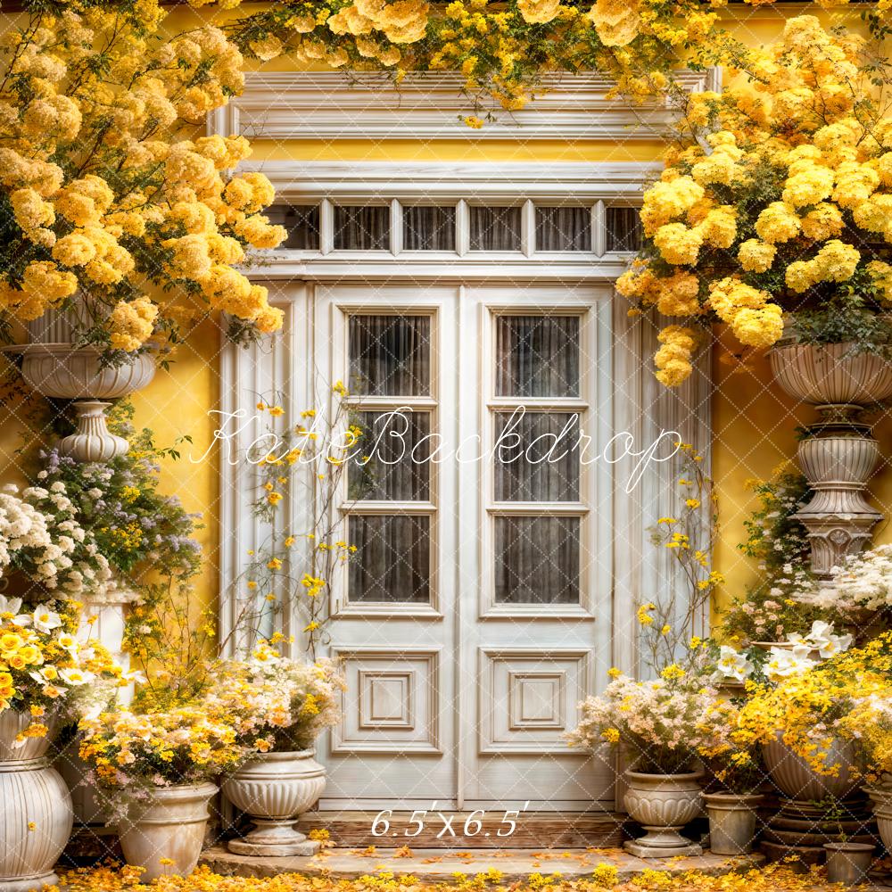 Kate Spring Yellow Flowers Door Backdrop Designed by Emetselch - Image 5