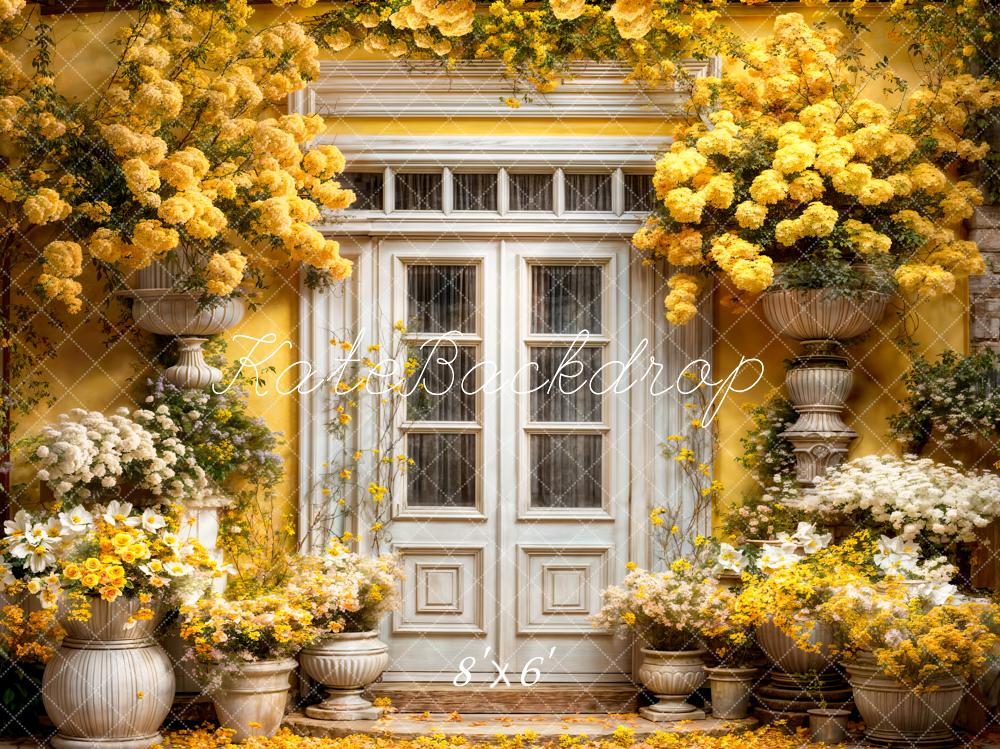 Kate Spring Yellow Flowers Door Backdrop Designed by Emetselch - Image 6