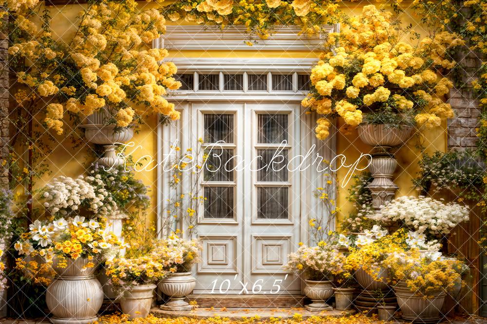 Kate Spring Yellow Flowers Door Backdrop Designed by Emetselch - Image 7